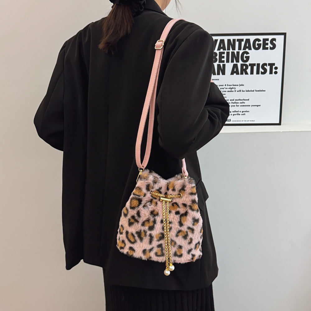Pink Printed Two Handles Shoulder Bag
