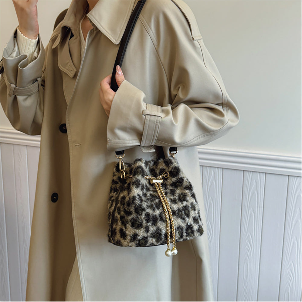 Black Printed Two Handles Shoulder Bag