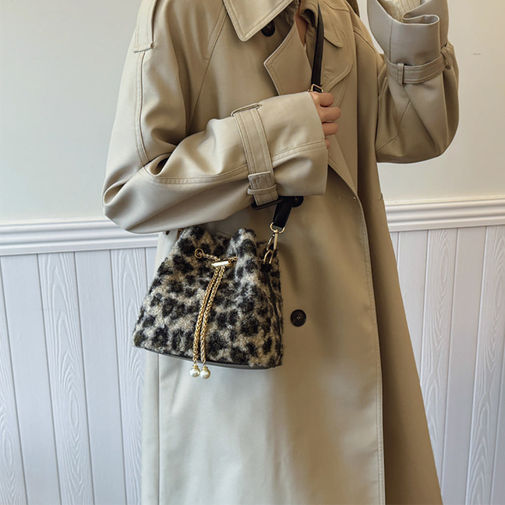 Black Printed Two Handles Shoulder Bag
