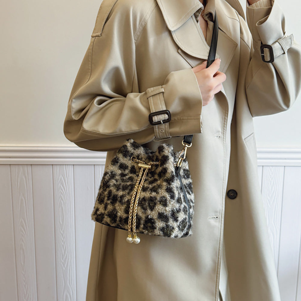 Black Printed Two Handles Shoulder Bag