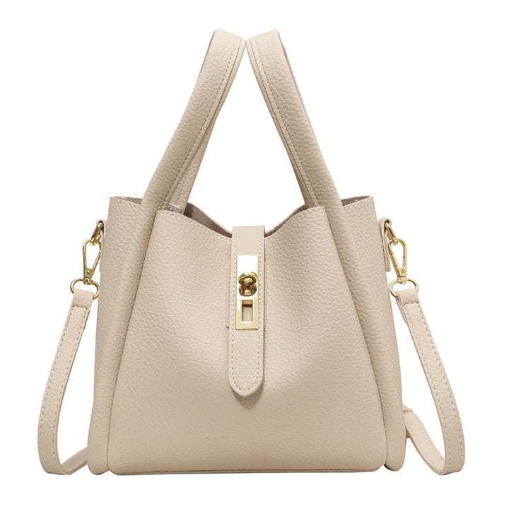 Off White Solid Two Handles Shoulder Bag