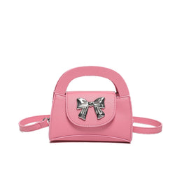 PU Bow Detail Handheld Bag