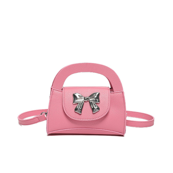 PU Bow Detail Handheld Bag