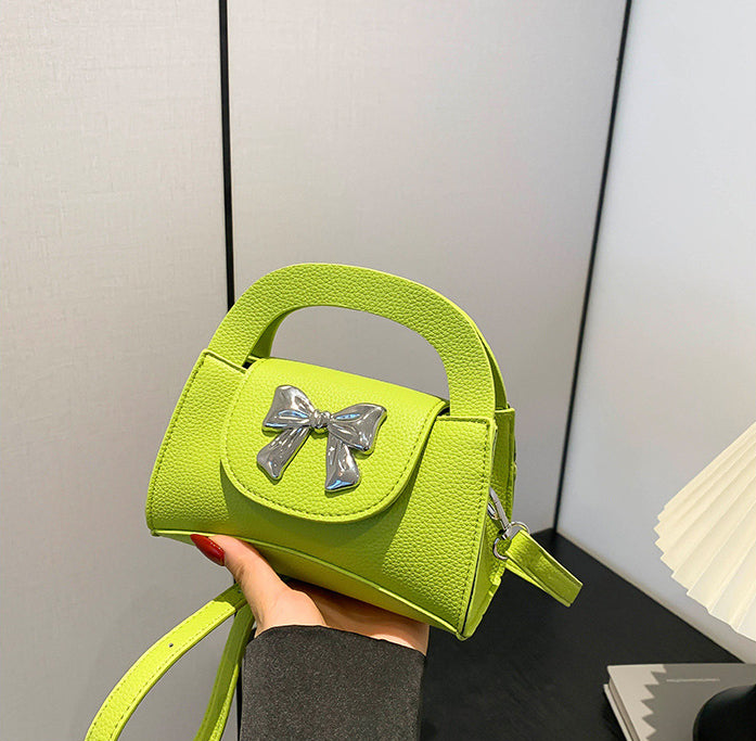 Textured Structured Bow Detail Sling Bag
