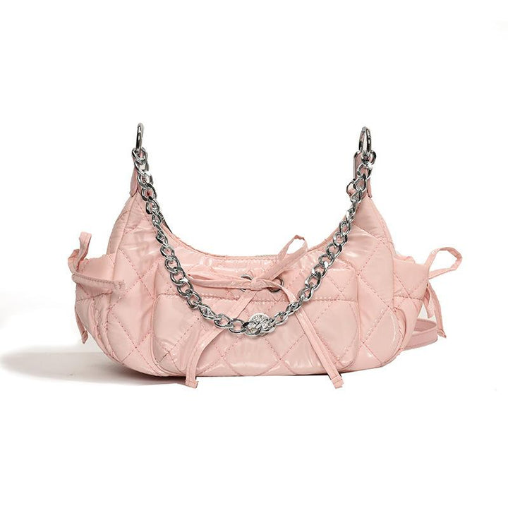 Pink Solid One Handle Shoulder Bag