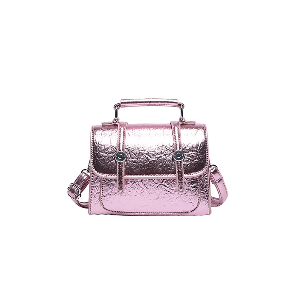 Pink Solid Two Handles Shoulder Bag