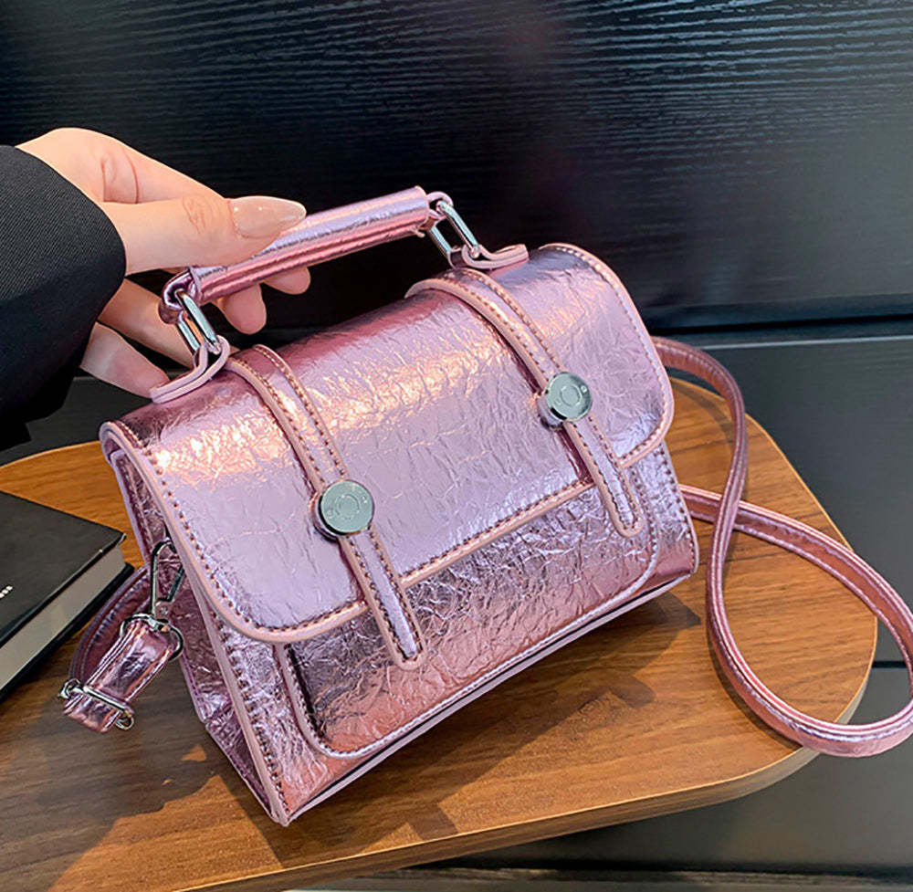 Pink Solid Two Handles Shoulder Bag