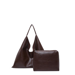 Brown Solid One Handle Shoulder Bag