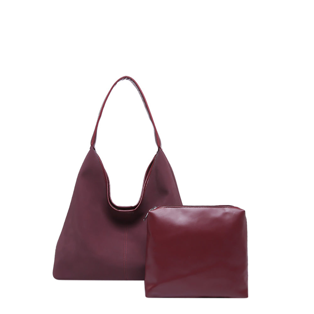 Red Solid One Handle Shoulder Bag