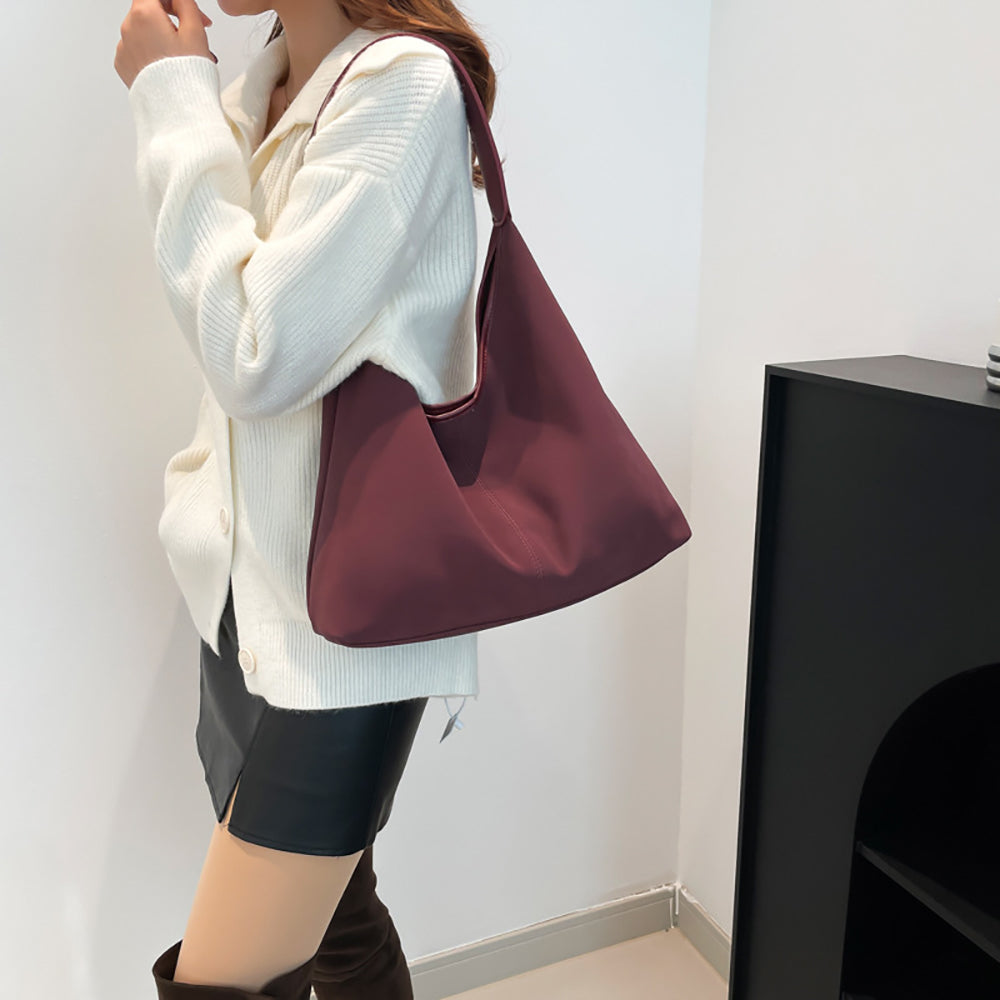 Red Solid One Handle Shoulder Bag
