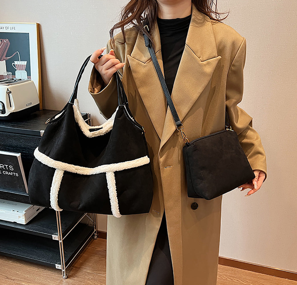 Suede Bucket Shoulder Bag