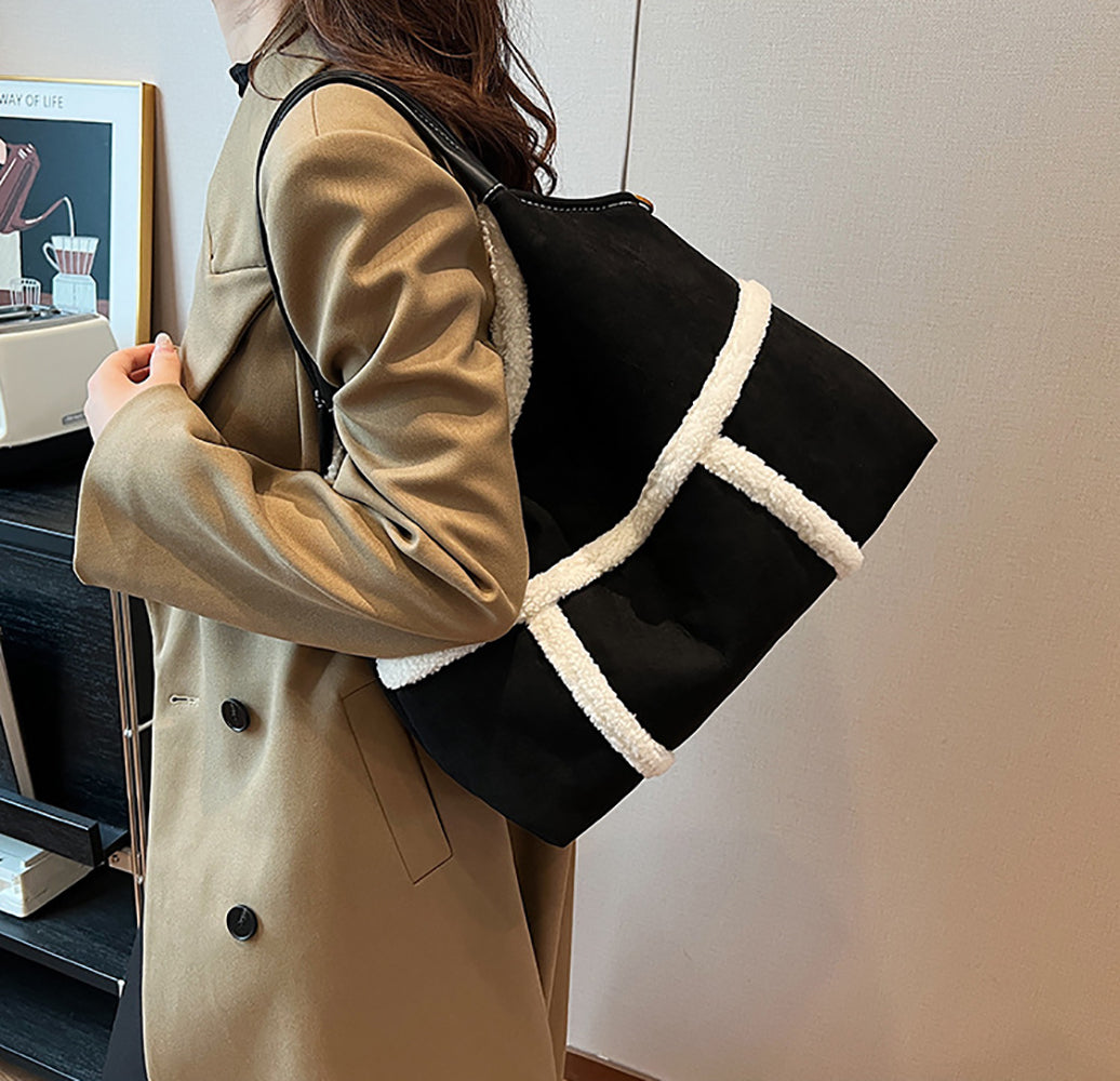 Suede Bucket Shoulder Bag