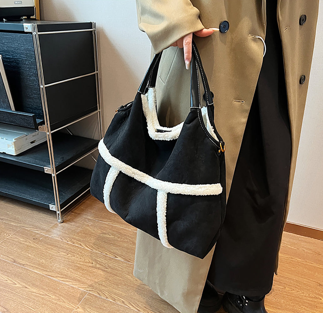 Suede Bucket Shoulder Bag