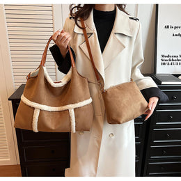 Suede Bucket Shoulder Bag