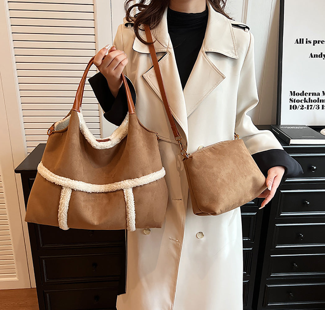 Suede Bucket Shoulder Bag