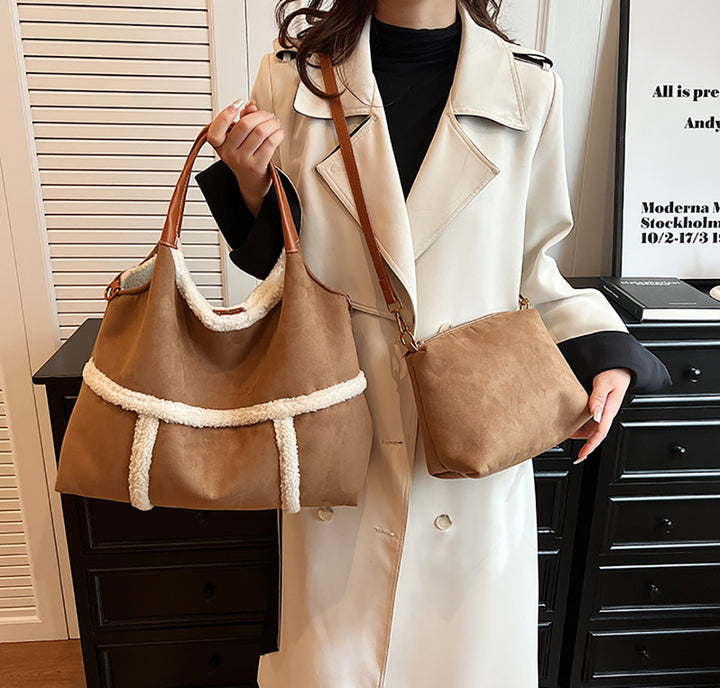Suede Bucket Shoulder Bag