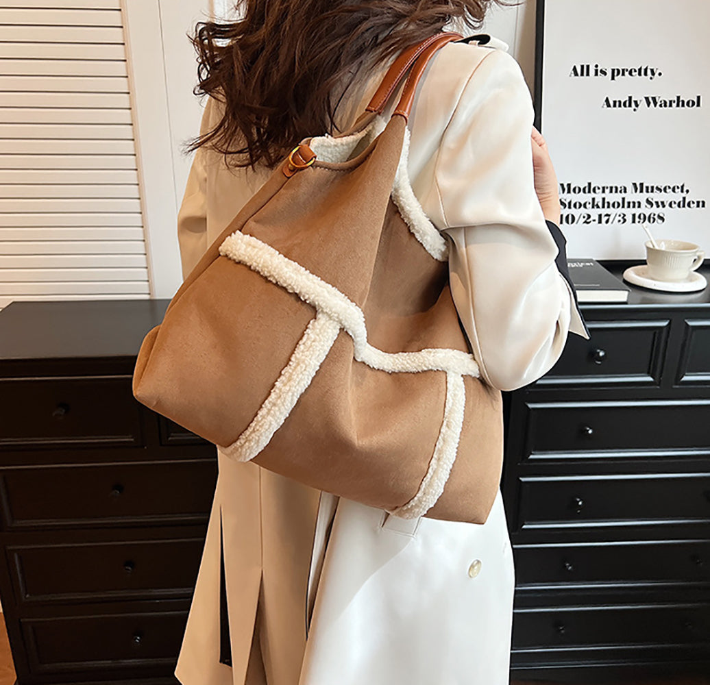Suede Bucket Shoulder Bag