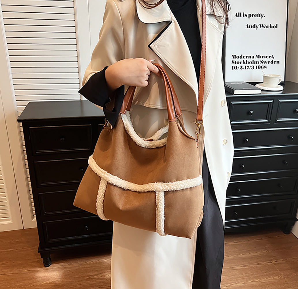 Suede Bucket Shoulder Bag