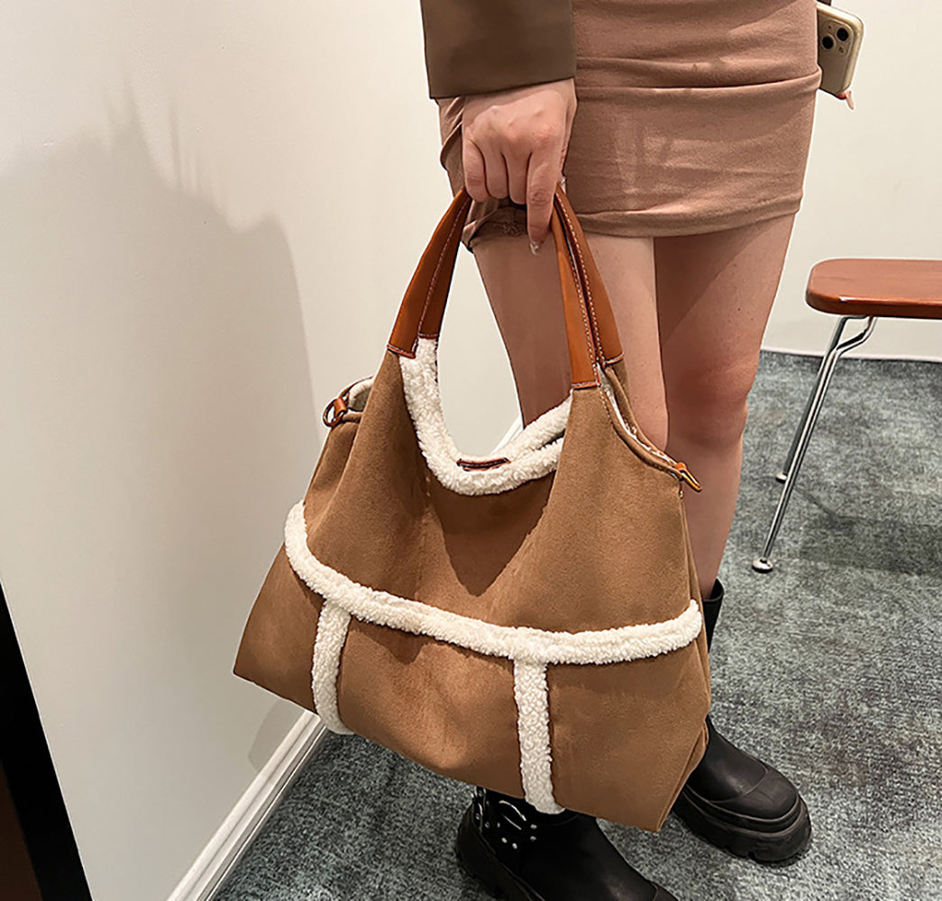Suede Bucket Shoulder Bag