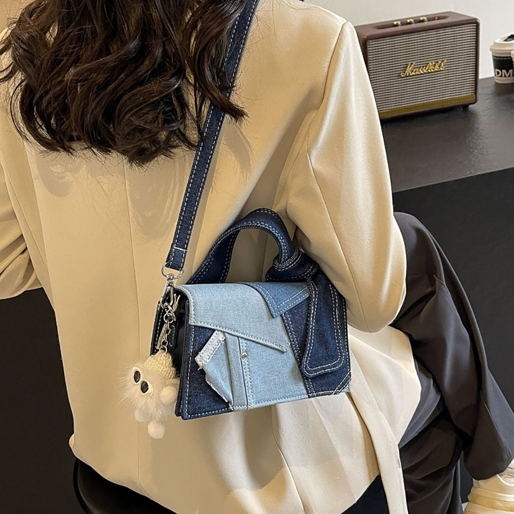 Women Colourblocked Bowling Satchel Bag