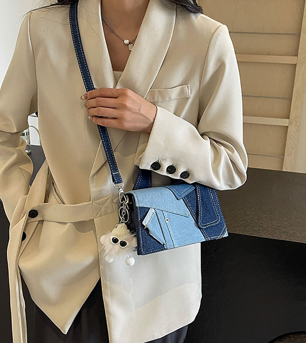 Women Colourblocked Bowling Satchel Bag