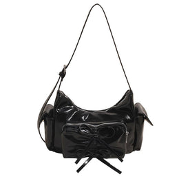 Black Solid One Handle Sling Bag