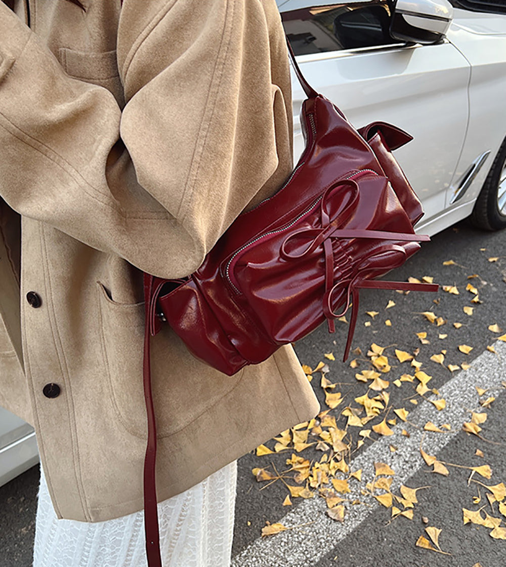 Maroon Solid One Handle Sling Bag
