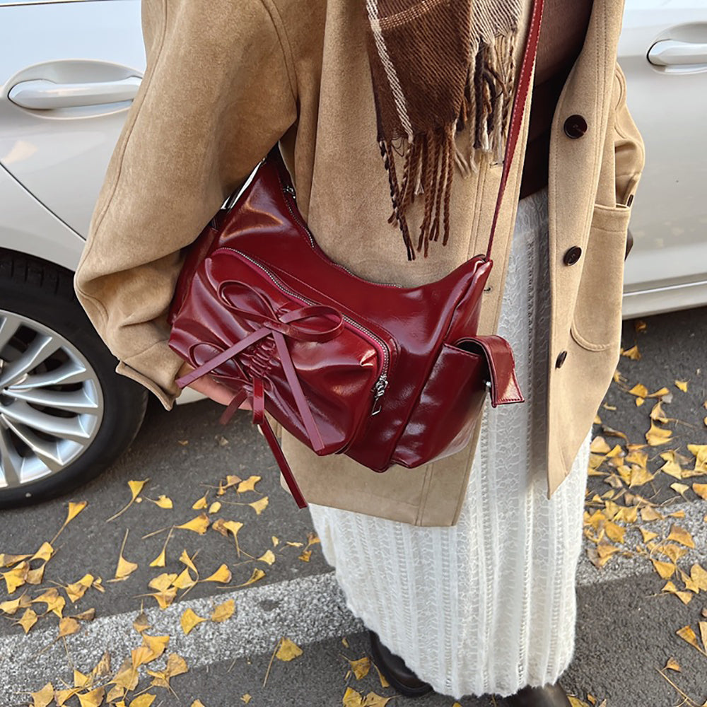 Maroon Solid One Handle Sling Bag