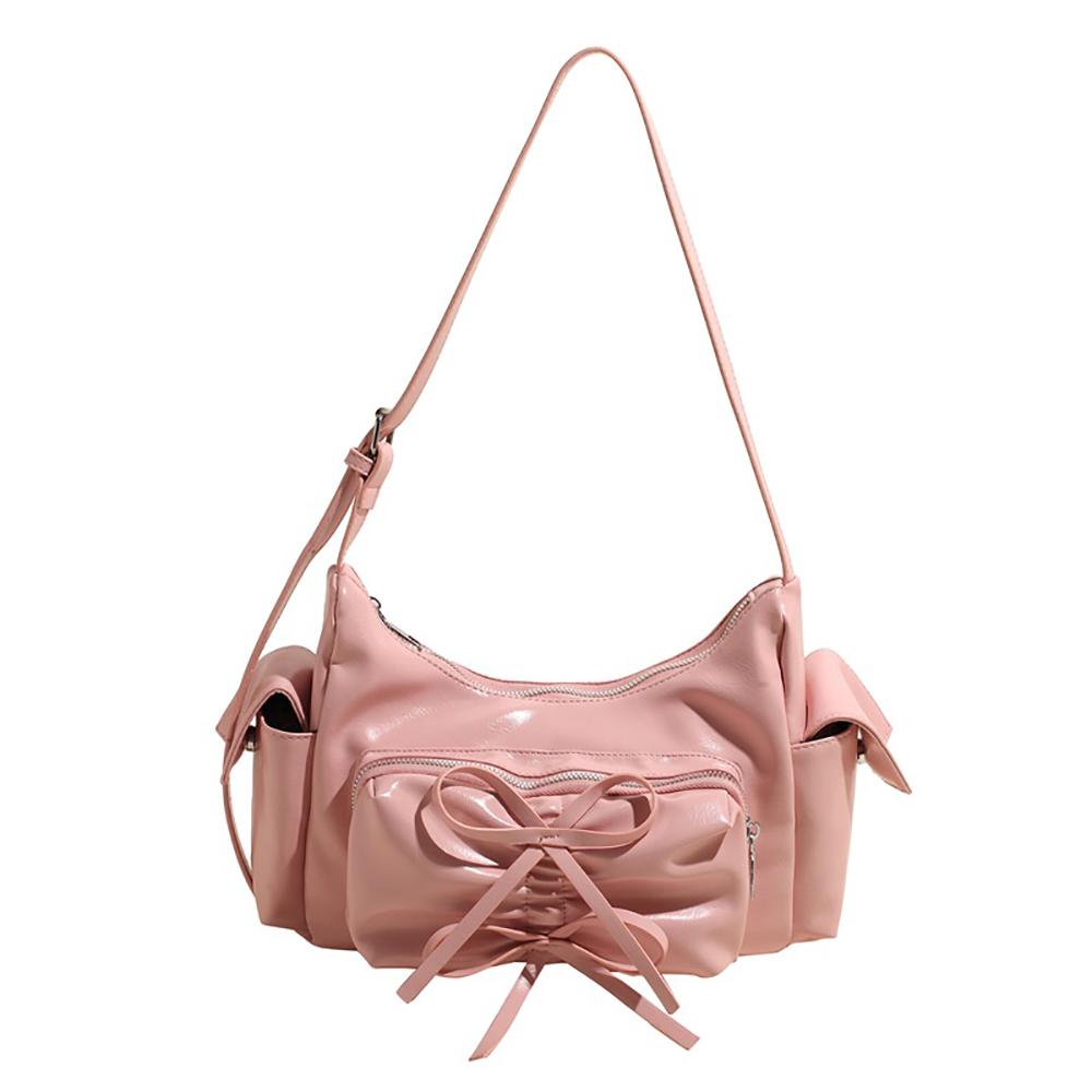 Pink Solid One Handle Sling Bag