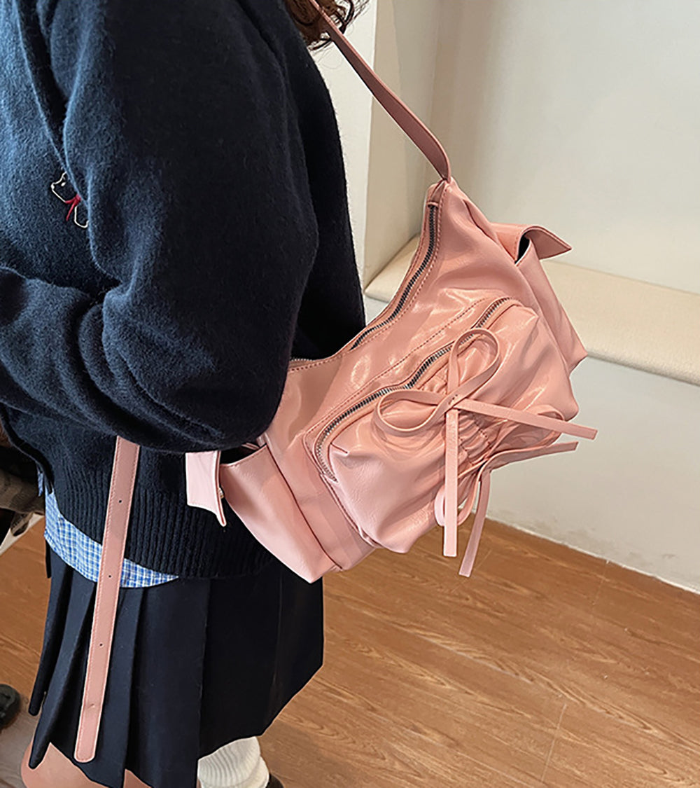 Pink Solid One Handle Sling Bag