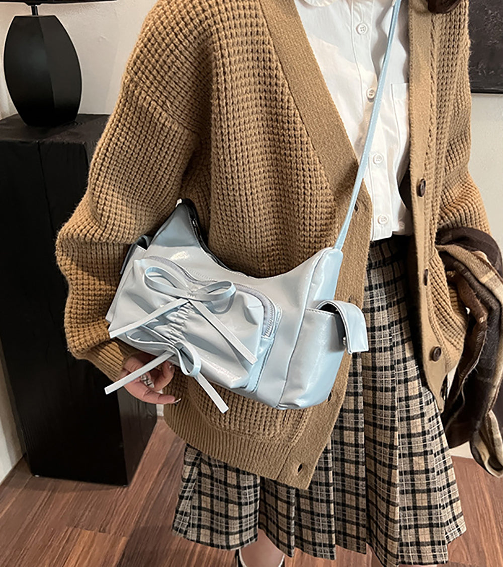 Blue Solid One Handle Sling Bag
