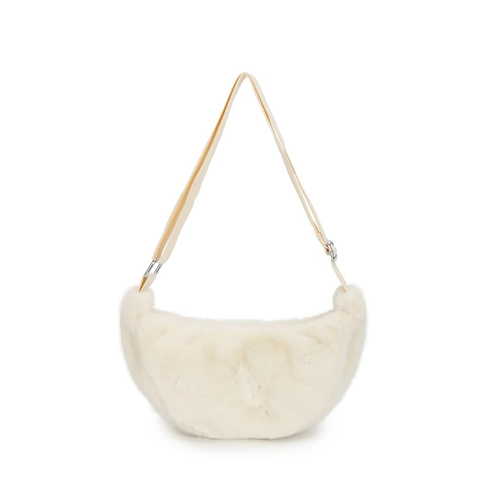 Women Self Design Half Moon Sling Bag