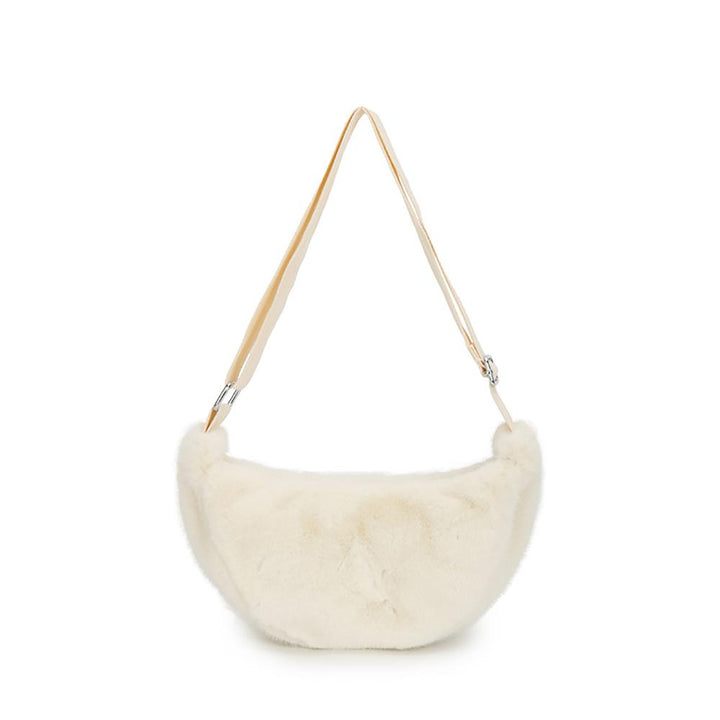 Women Self Design Half Moon Sling Bag