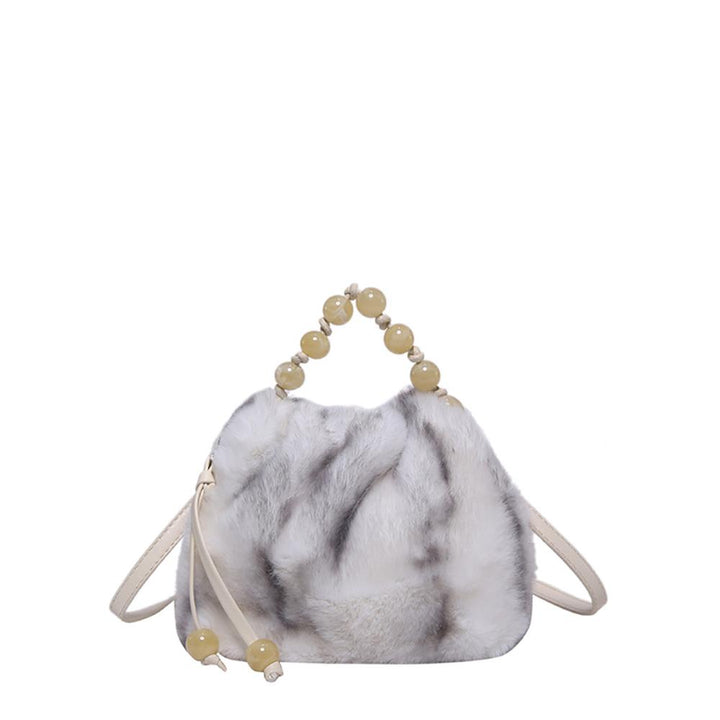 White Solid Two Handles Shoulder Bag