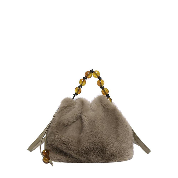 Coffee Solid Two Handles Shoulder Bag