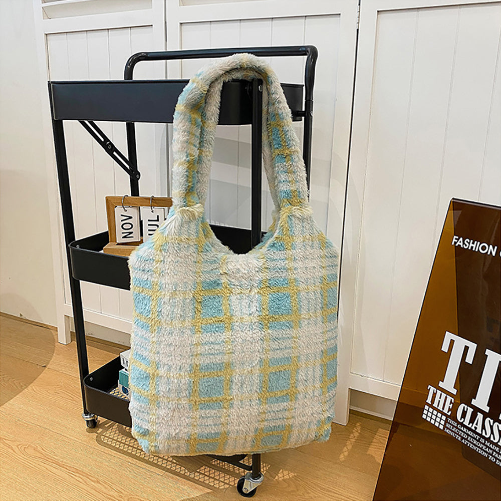 Women Checked Shopper Tote Bag
