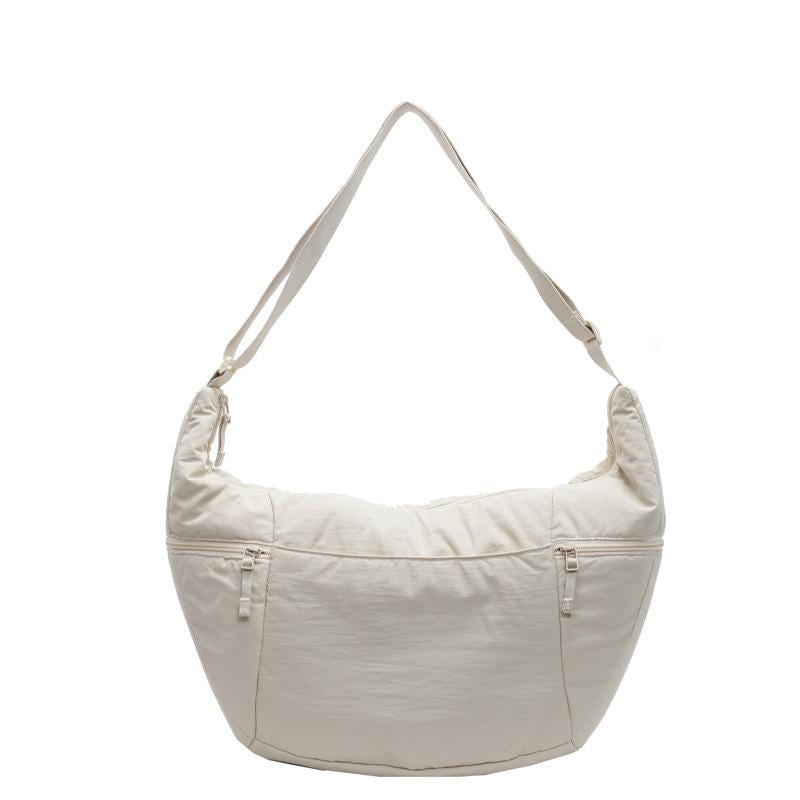 Off White Solid One Handle Shoulder Bag