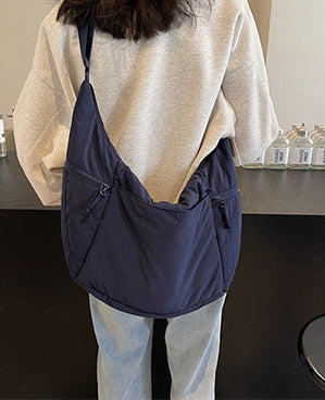 Blue Solid One Handle Shoulder Bag