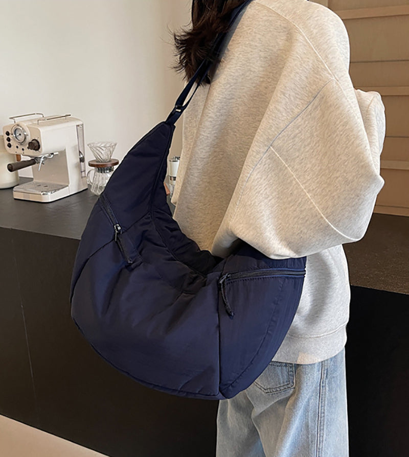 Blue Solid One Handle Shoulder Bag