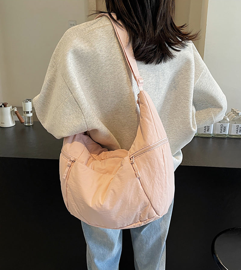 Pink Solid One Handle Shoulder Bag