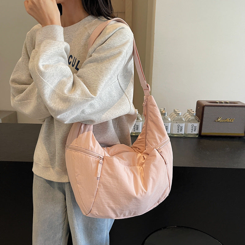 Pink Solid One Handle Shoulder Bag