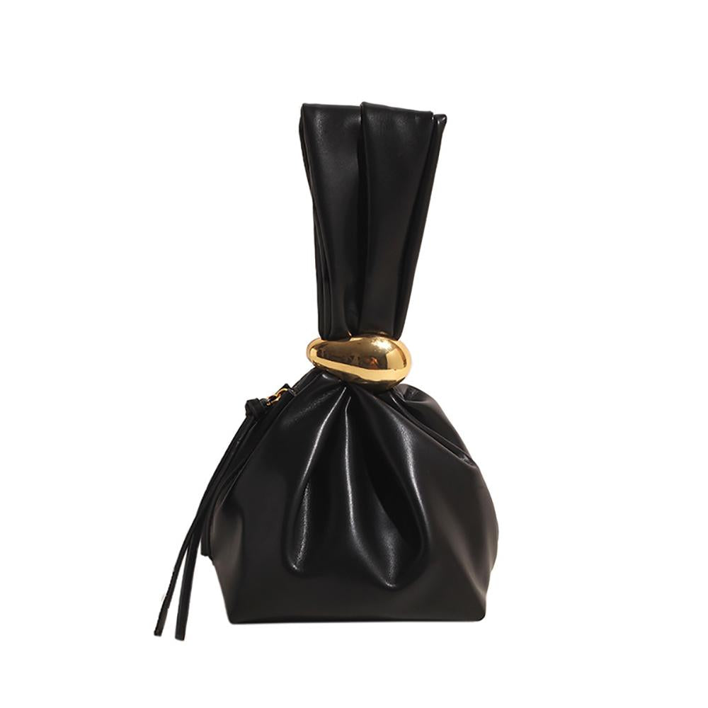 Black Solid One Handle Handheld Bag