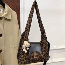 Coffee Printed Two Handles Shoulder Bag