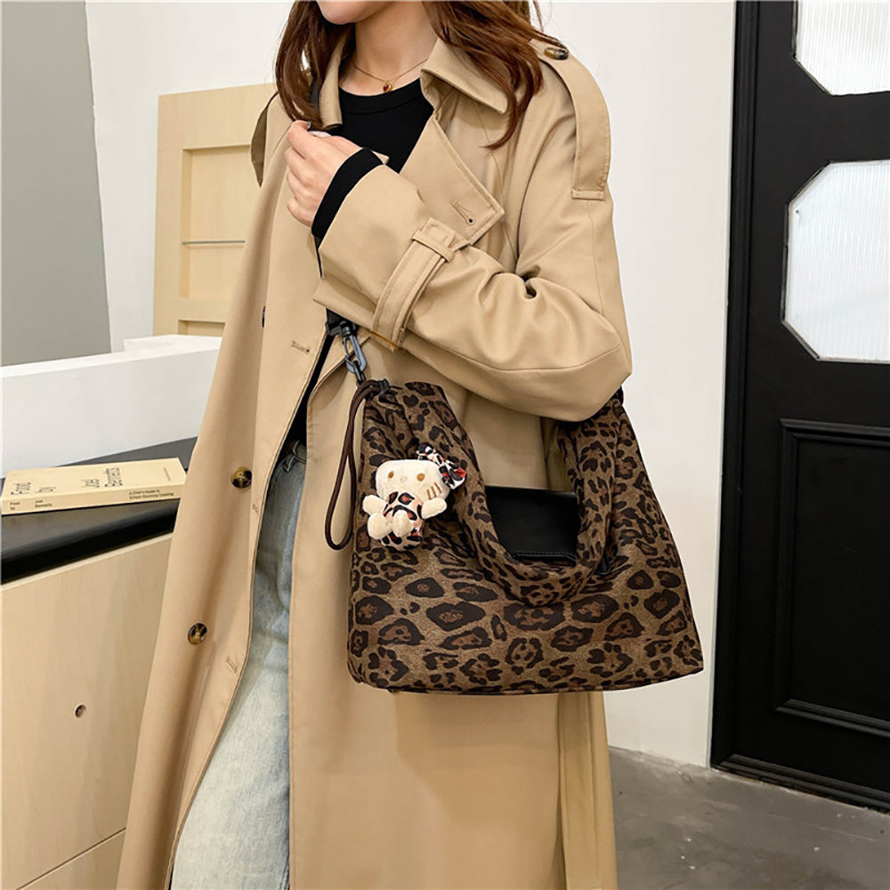 Coffee Printed Two Handles Shoulder Bag