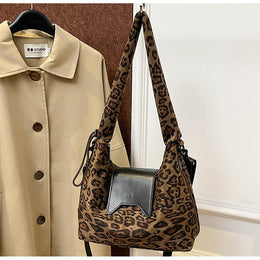 Coffee Printed Two Handles Shoulder Bag