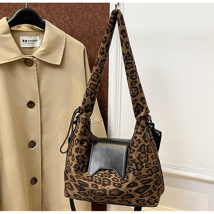 Coffee Printed Two Handles Shoulder Bag