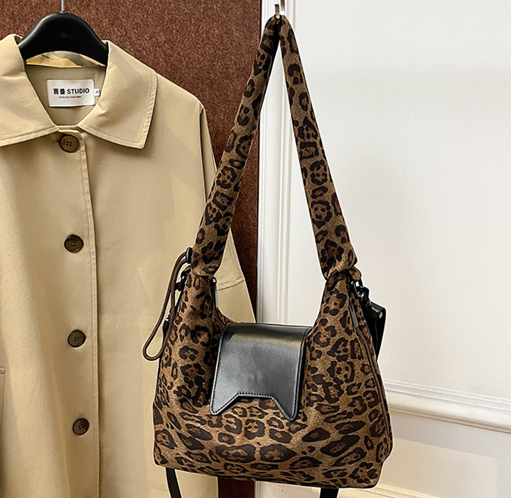 Coffee Printed Two Handles Shoulder Bag