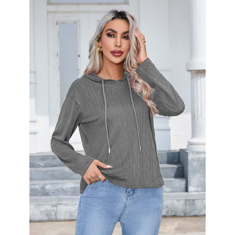 Cable Knit Hooded Pullover