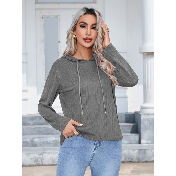 Cable Knit Hooded Pullover