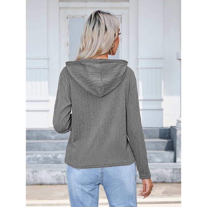 Cable Knit Hooded Pullover